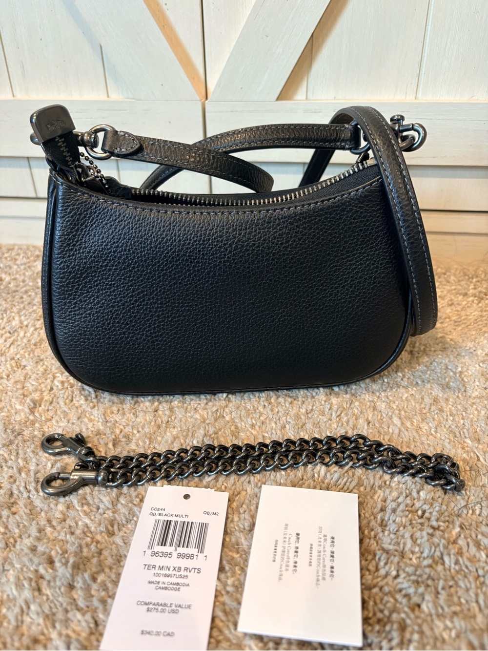 NWT Coach mini Teri with rivets (gunmetal) - Picture 3 of 4